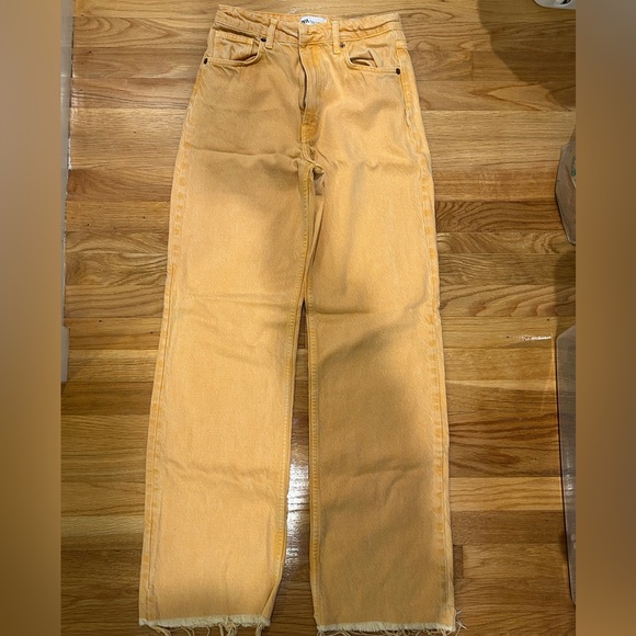 Jean Taille Haute MISSGUIDED Orange - Taille 6, Coupe Régulière, Neuf Avec étiquettes